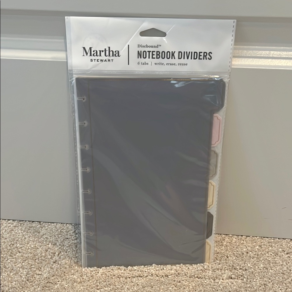 Martha Stewart Black Discbound Notebook Dividers with Multicolor Tabs